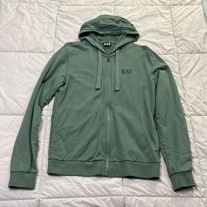 Emporio Armani Green Hooded Zip-Up Jacket Men’s Large